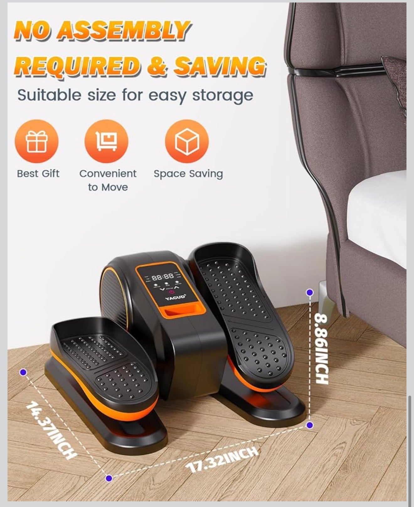 YAGUD Under Desk Elliptical Machine (Model ZF-0801)