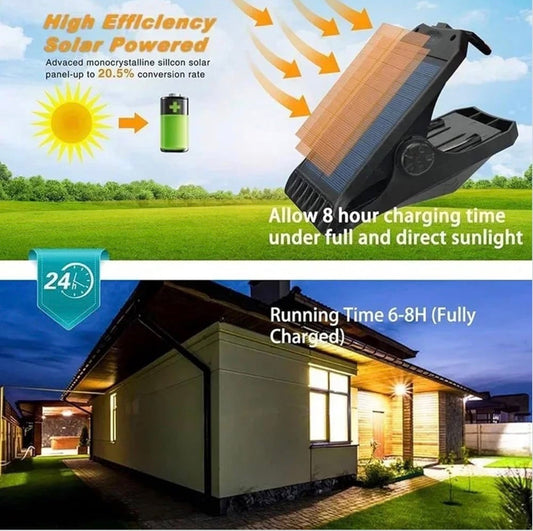 Clip-On Solar Motion Sensor Light – Waterproof Outdoor Security Lamp