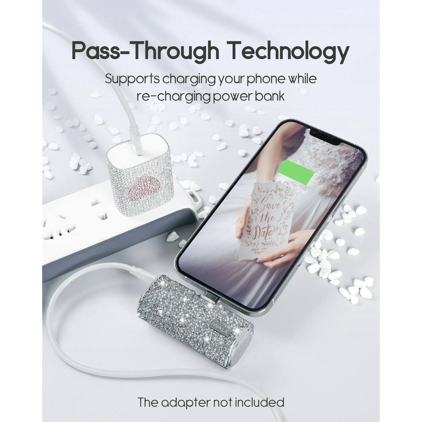 iWALK Portable Charger 4500mAh – Compact Power Bank for iPhone (Lipstick Size)