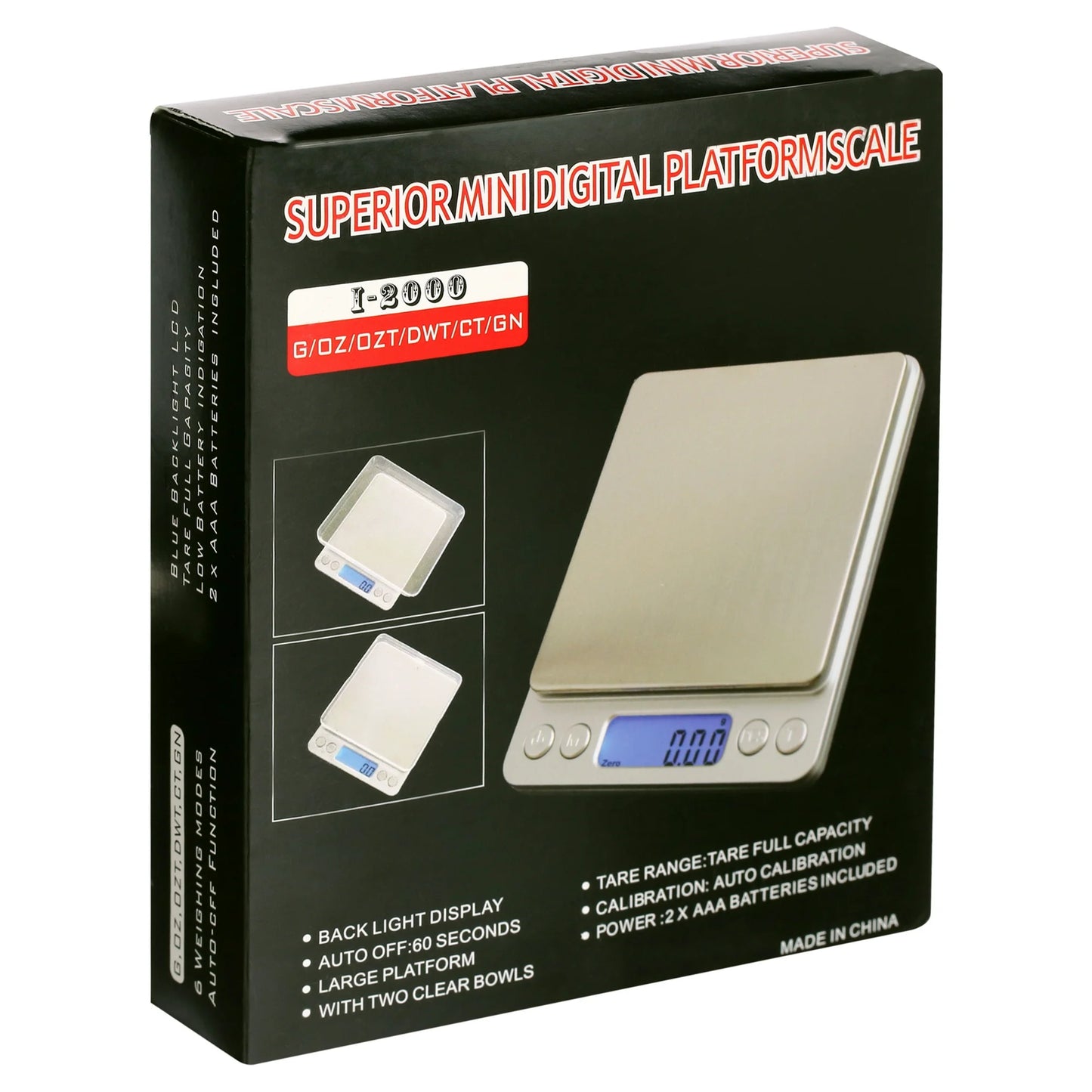 American Weigh Digital Tray Scale – 2000g Capacity / 0.1g Precision