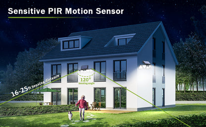 Solar Outdoor Flood Lights – 306 LED, 5 Adjustable Heads, Motion Sensor