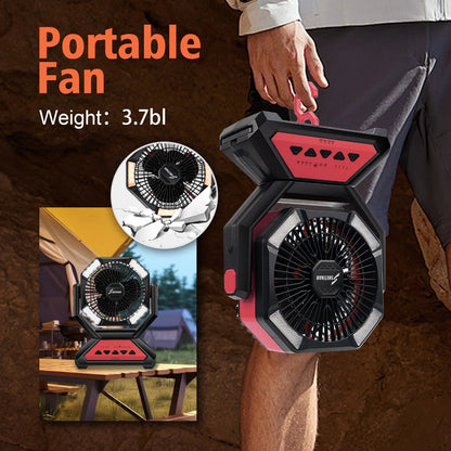 20000mAh Rechargeable Portable Fan with LED Light, Remote & Power Bank