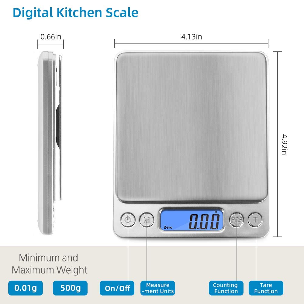American Weigh Digital Tray Scale – 2000g Capacity / 0.1g Precision