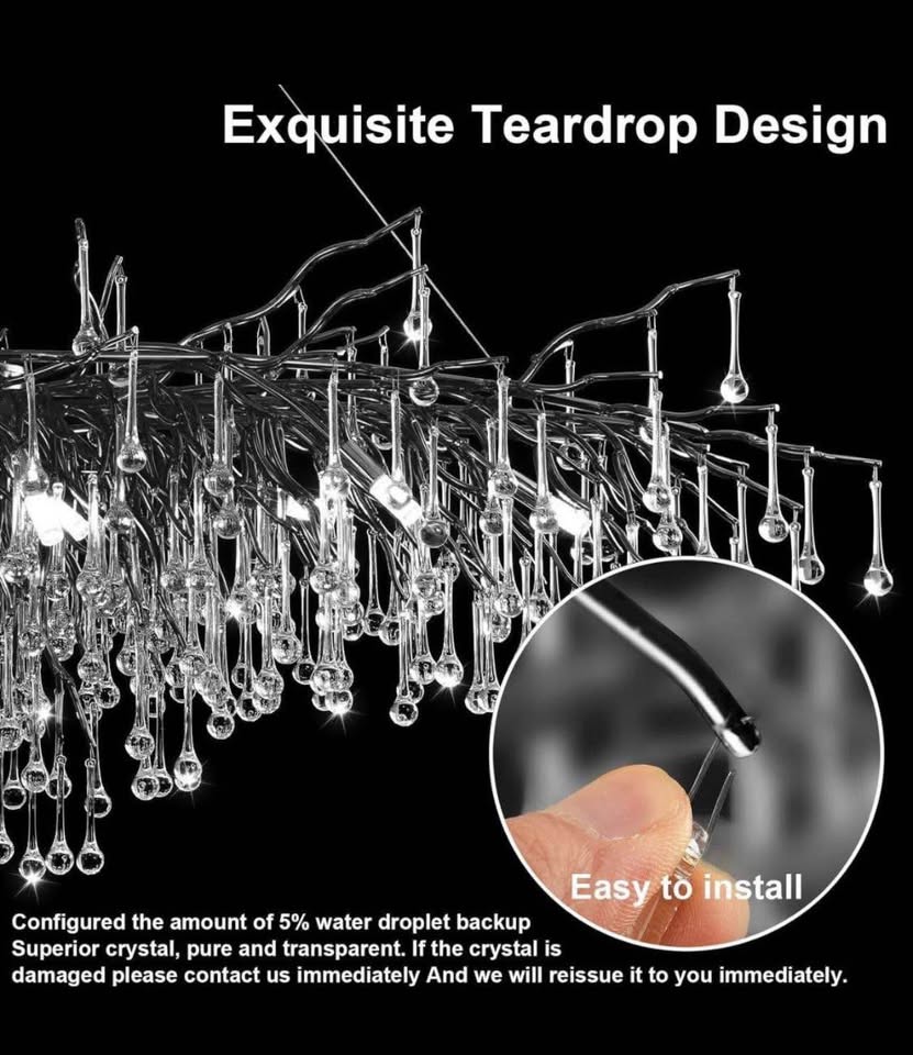 Crystal Waterdrop Chandelier – 23 Inch