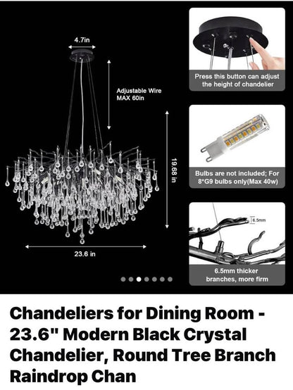 Crystal Waterdrop Chandelier – 23 Inch