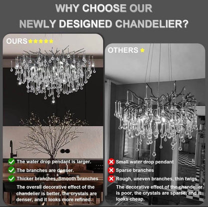 Crystal Waterdrop Chandelier – 23 Inch