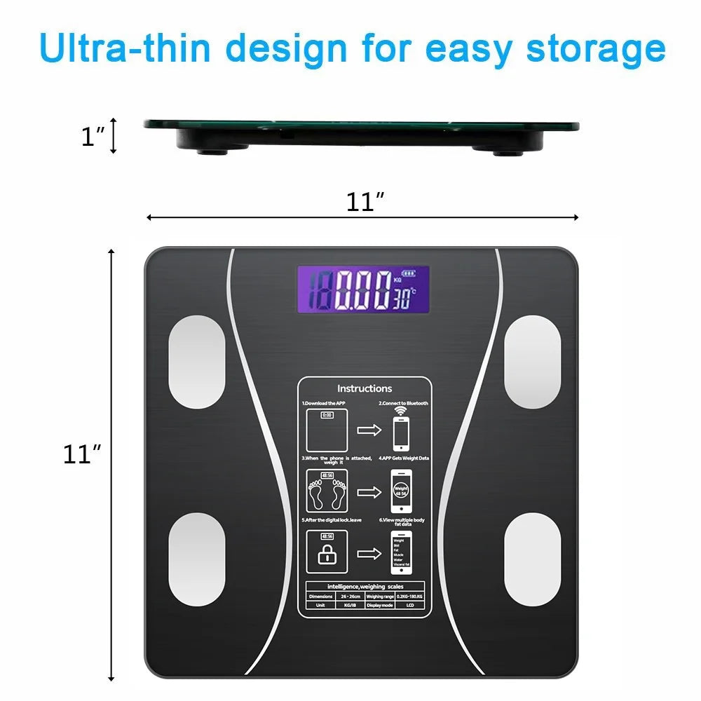Bluetooth Smart Body Fat Scale – Digital Weight & Body Composition Analyzer (397 lb Capacity) (Pink)