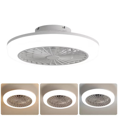 18-Inch Enclosed Ceiling Fan with LED Light & Remote Control