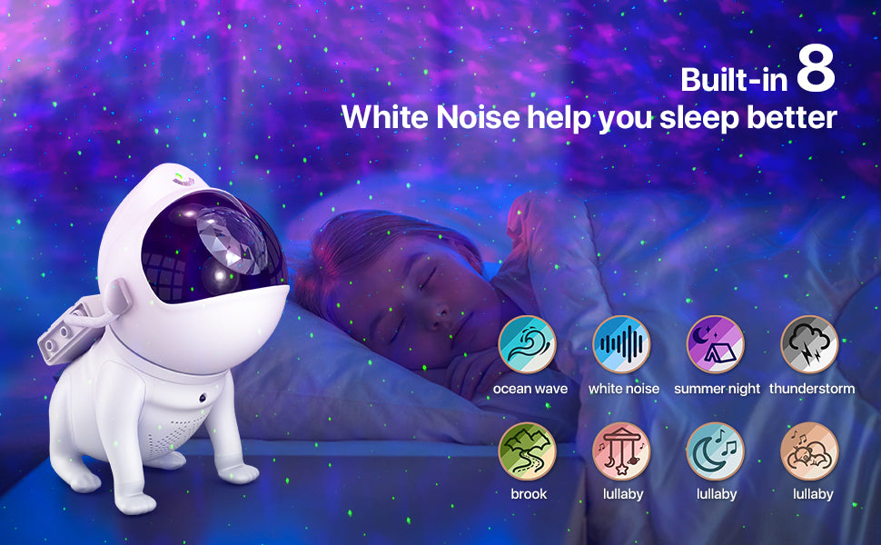 Galaxy Projector Night Light – Space Dog Star Projector with Bluetooth Speaker