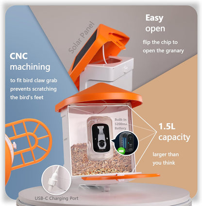 TYST DIRECT Smart Solar Bird Feeder with Camera – AI Recognition & HD Auto Recording