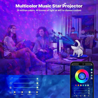 Galaxy Projector Night Light – Space Dog Star Projector with Bluetooth Speaker