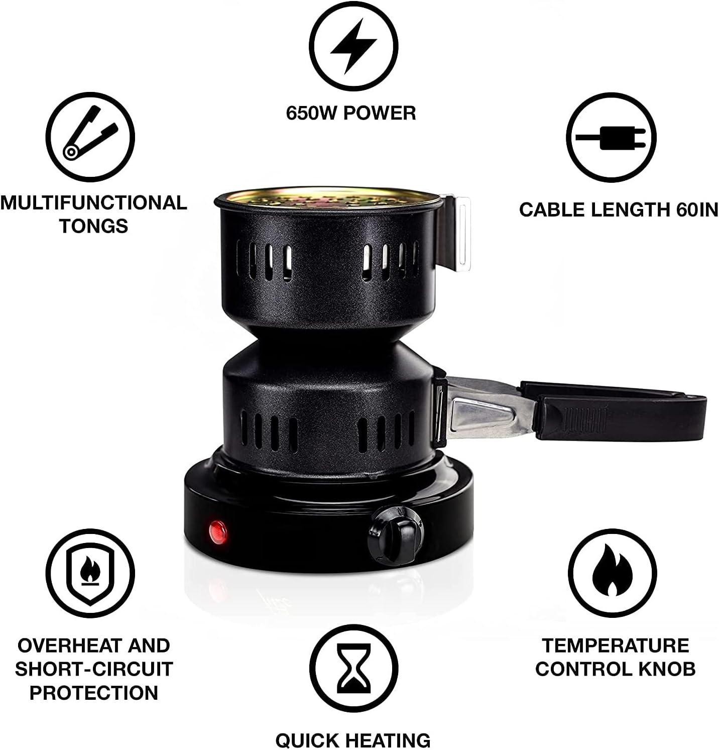 Electric Charcoal Burner – Quick-Heating Portable Coal Stove