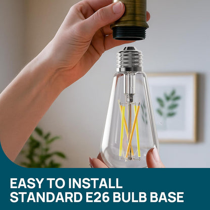 Linkind E26 Smart Edison Bulbs – Tunable White WiFi Vintage ST19 (4-Pack)