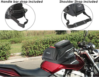 Niche NMO-2216 Magnetic Motorcycle Tank Bag – Waterproof Expandable Saddle Bag with Touchscreen Phone Pocket