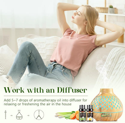 Aeshory Essential Oils Set – 12pcs Aromatherapy Essential Oil Kit (5mL Each) – Diffuser, Massage, DIY & Home Fragrance