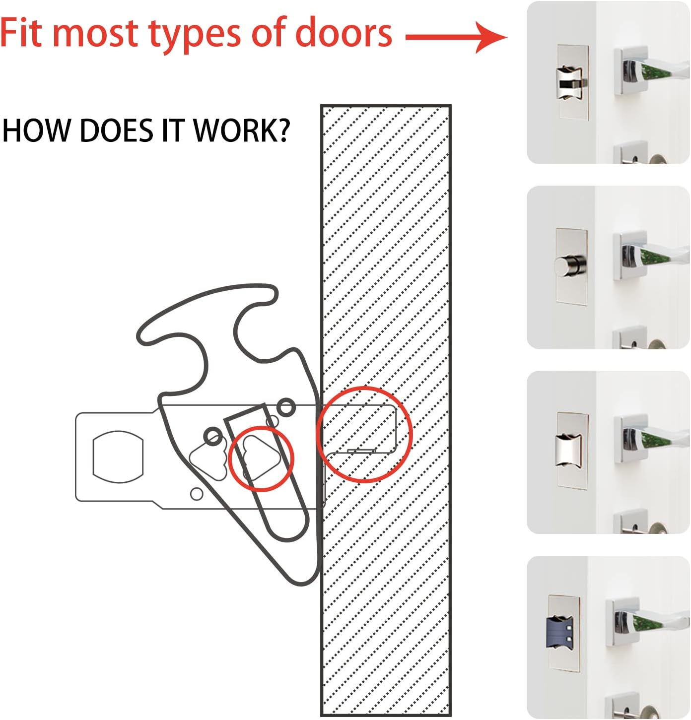 Portable Door Lock for Travel & Home Security – Red