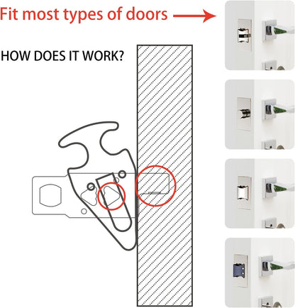 Portable Door Lock for Travel & Home Security – Red