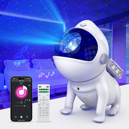 Galaxy Projector Night Light – Space Dog Star Projector with Bluetooth Speaker