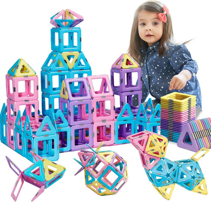 TOKBLOK Pastel Magnetic Tiles Set – 40-Piece STEM Building Blocks (Ages 3–8)