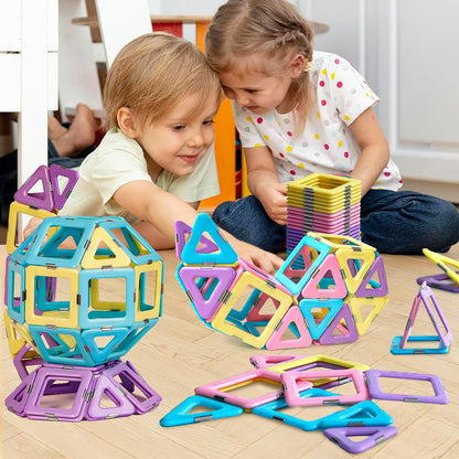 TOKBLOK Pastel Magnetic Tiles Set – 40-Piece STEM Building Blocks (Ages 3–8)