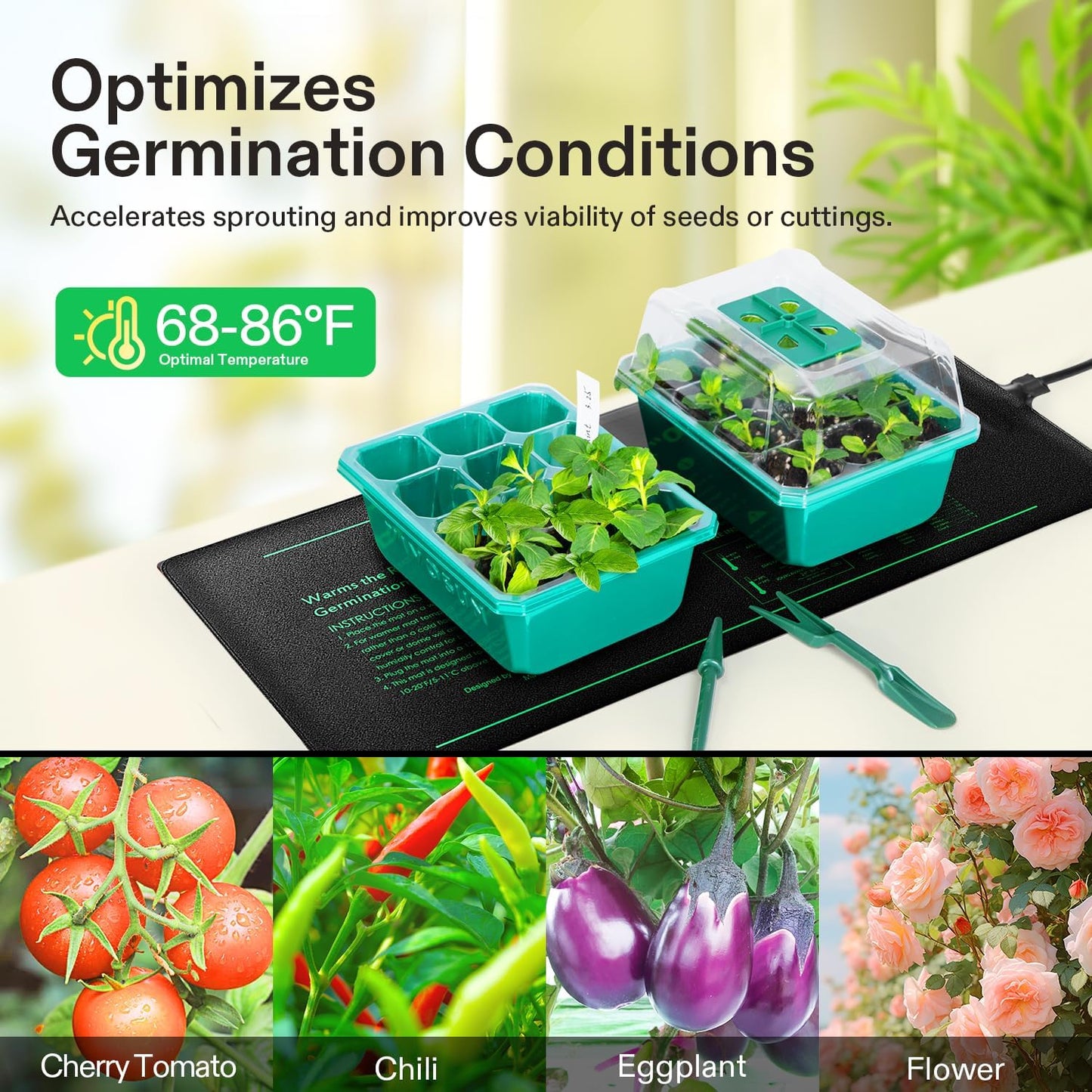 VIVOSUN 2-Pack Heavy Duty Waterproof Seedling Heating Mat – 10x20.7 Inch Hydroponic Heat Mat (MET Standard)