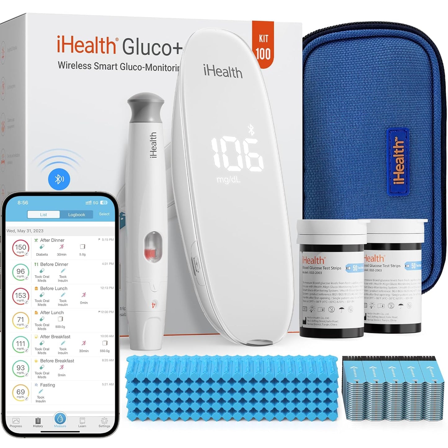 iHealth Gluco+ Wireless Glucose Monitor Kit (BG5S100)
