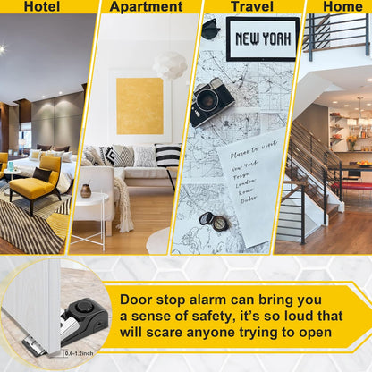 Crosize Portable Alarm Door Stopper – 120dB Security Door Stop