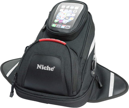 Niche NMO-2216 Magnetic Motorcycle Tank Bag – Waterproof Expandable Saddle Bag with Touchscreen Phone Pocket