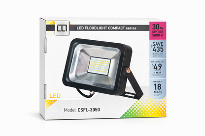 LLT Lighting 30W LED Flood Light Outdoor – 5000K Daylight – 2250 Lumens – IP66 Waterproof Security & Yard Light