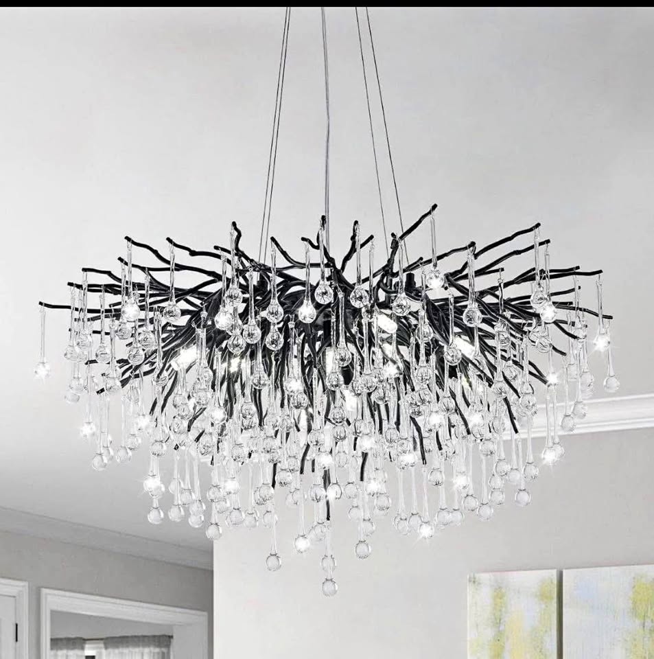 Crystal Waterdrop Chandelier – 23 Inch