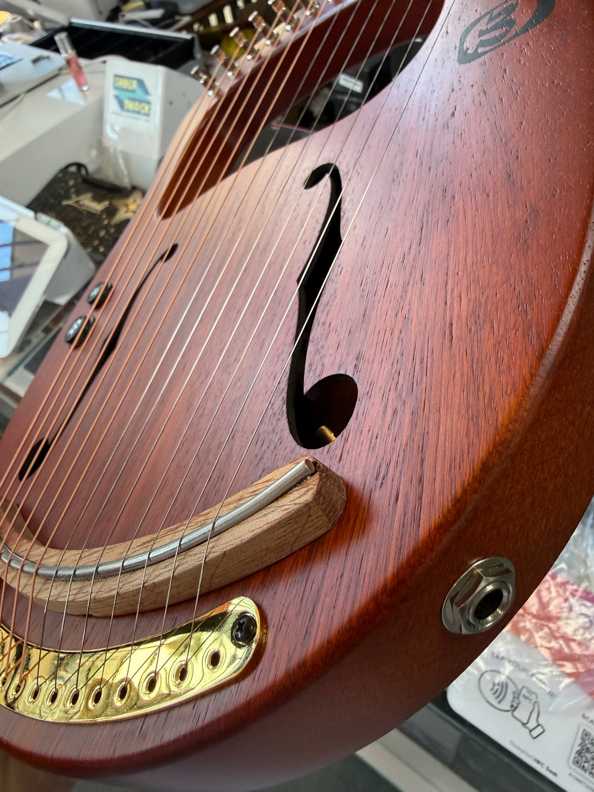 Walter Electric Lyre Harp Premium 16-string Mahogany Solid Wood Instrument WH-16EQ