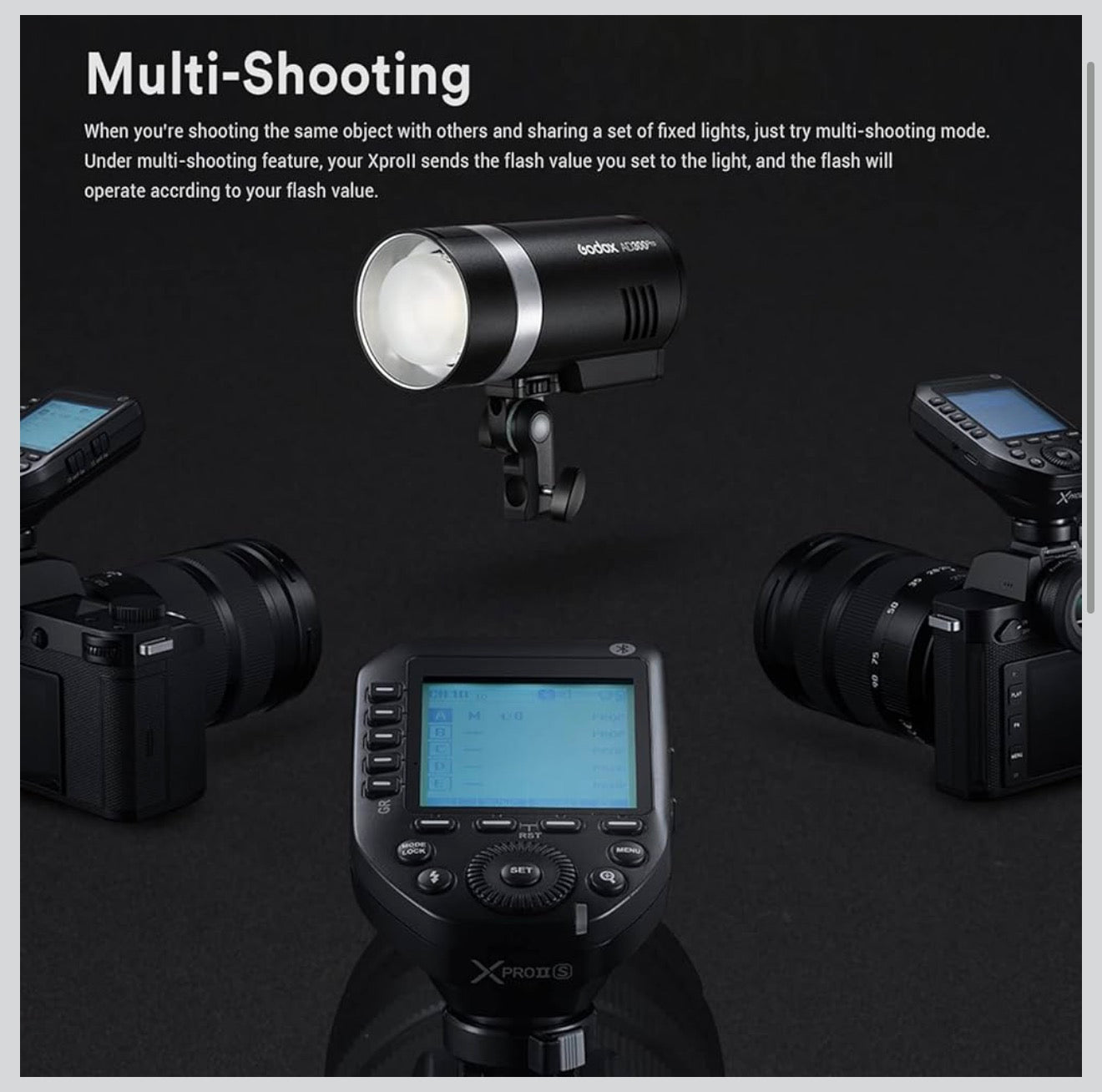Godox XPro II-S Flash Trigger for Sony – Wireless TTL HSS 1/8000s Flash Transmitter (Large LCD, TCM)