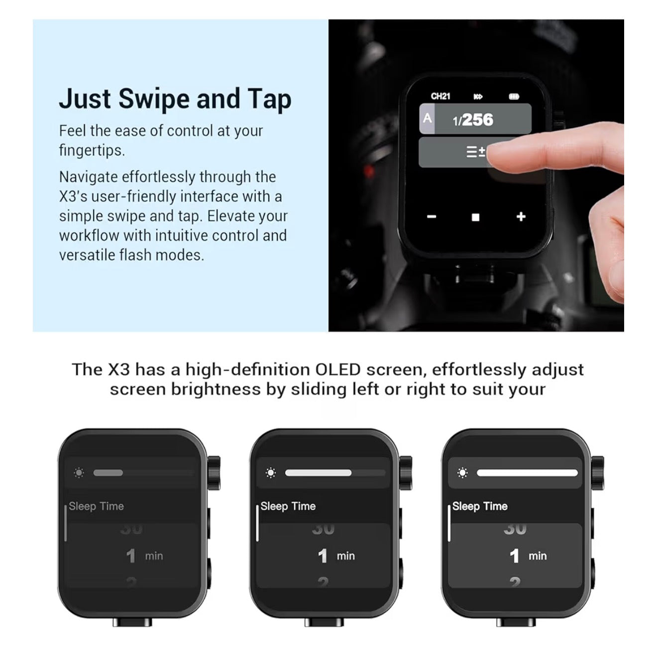 Godox X3-S Flash Trigger for Sony – OLED Touchscreen Wireless Flash Transmitter (TTL, HSS 1/8000s)