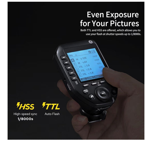 Godox XPro II-S Flash Trigger for Sony – Wireless TTL HSS 1/8000s Flash Transmitter (Large LCD, TCM)
