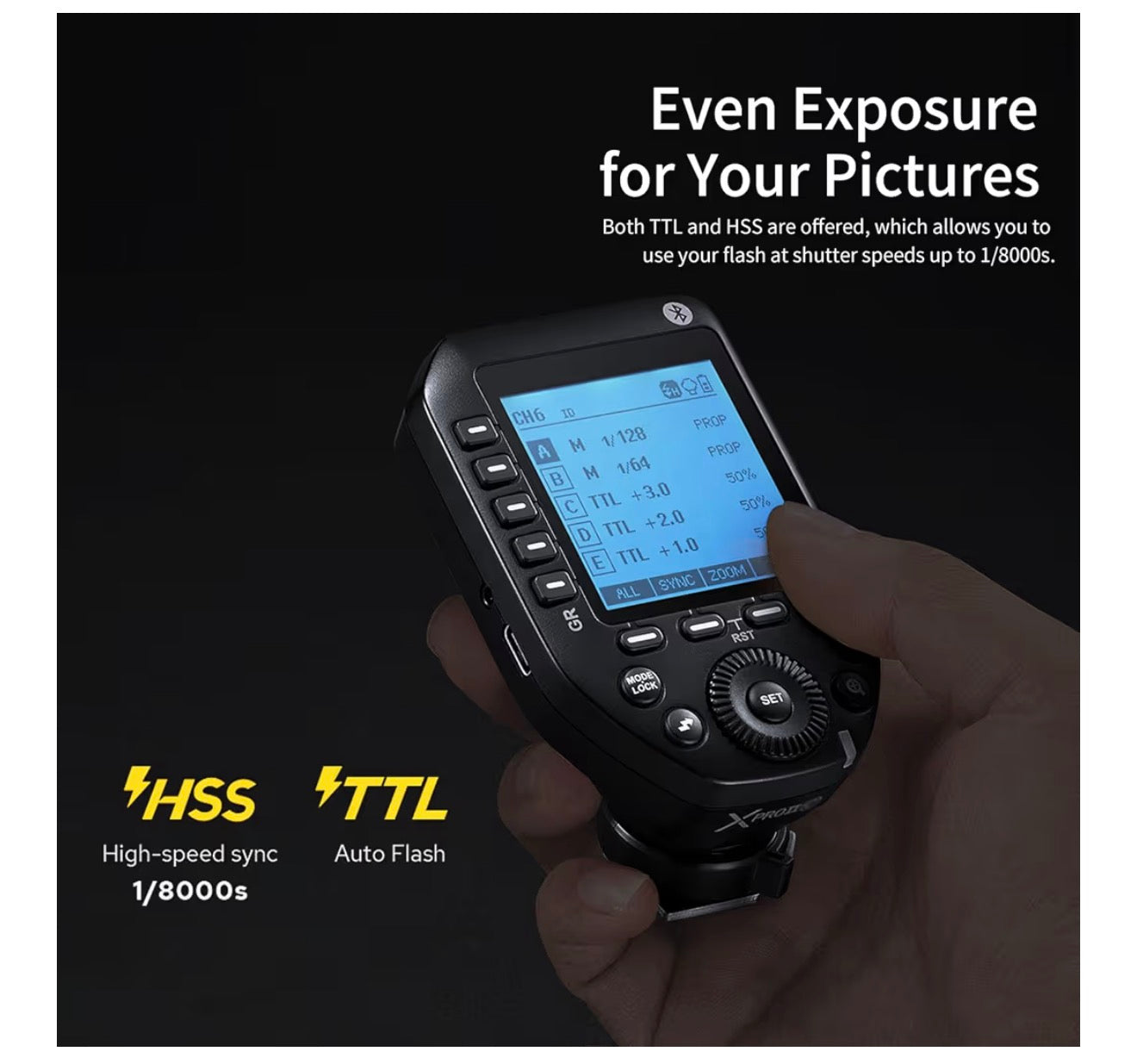 Godox XPro II-S Flash Trigger for Sony – Wireless TTL HSS 1/8000s Flash Transmitter (Large LCD, TCM)