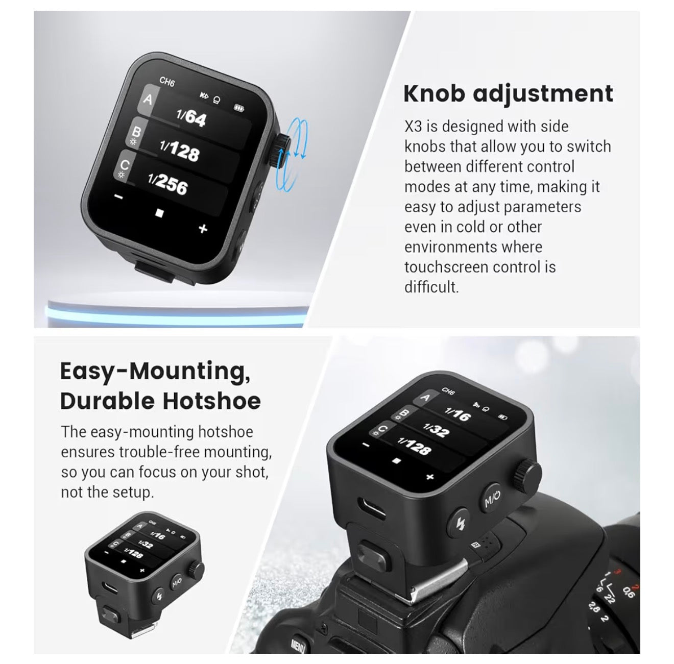 Godox X3-S Flash Trigger for Sony – OLED Touchscreen Wireless Flash Transmitter (TTL, HSS 1/8000s)