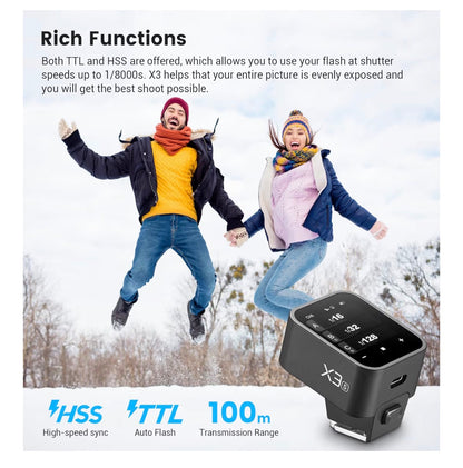 Godox X3-S Flash Trigger for Sony – OLED Touchscreen Wireless Flash Transmitter (TTL, HSS 1/8000s)