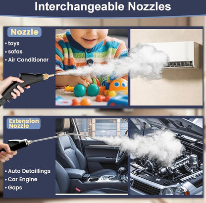 High Temperature Steam Cleaner – 105°C Handheld Steamer with Brush Attachments (1000ml)