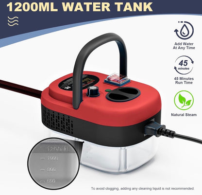 High Temperature Steam Cleaner – 105°C Handheld Steamer with Brush Attachments (1000ml)