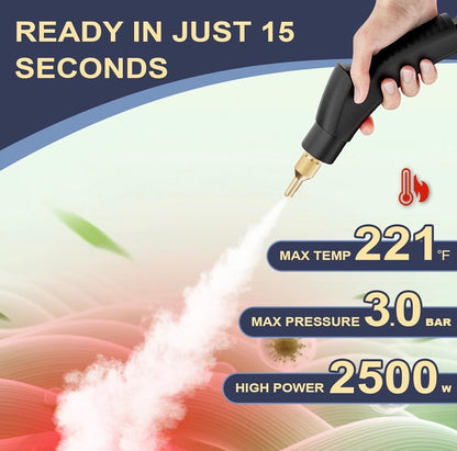 High Temperature Steam Cleaner – 105°C Handheld Steamer with Brush Attachments (1000ml)