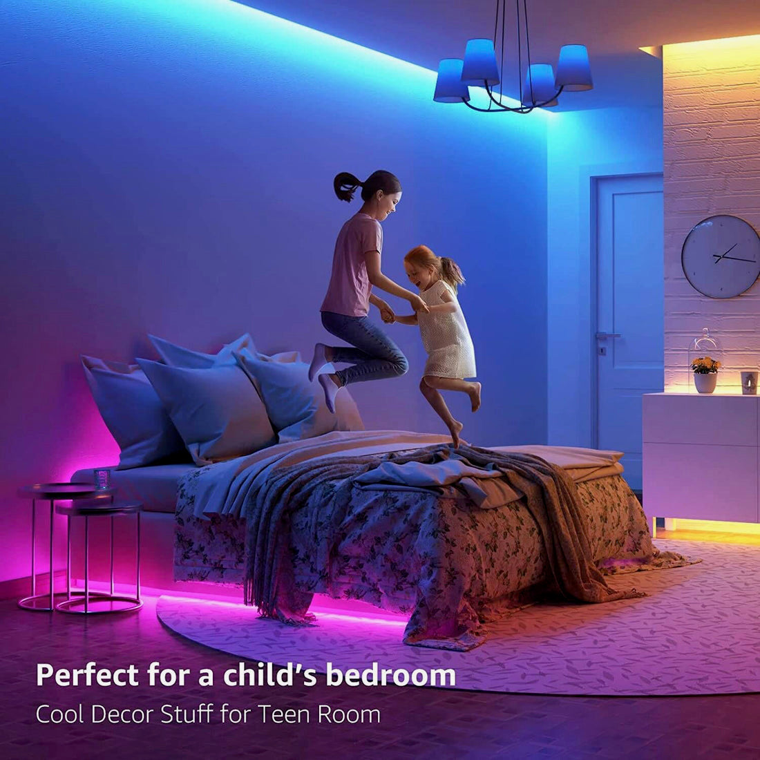 32.8ft RGB LED Strip Lights Kit – Color Changing with Remote & Full Installation Kit