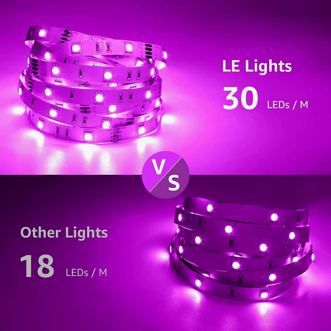32.8ft RGB LED Strip Lights Kit – Color Changing with Remote & Full Installation Kit
