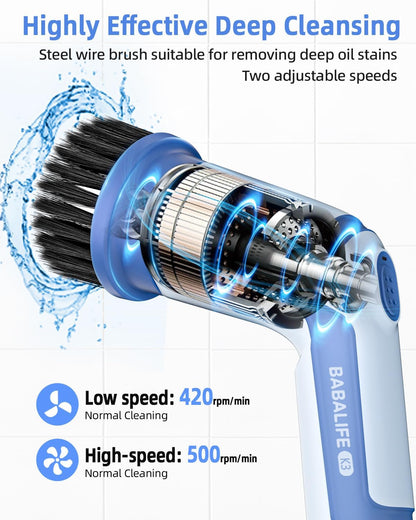 Babalife K3 Cordless Multi-Function Spin Scrubber
