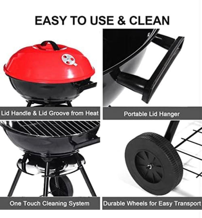 17-Inch Portable Charcoal Barbecue Kettle Grill