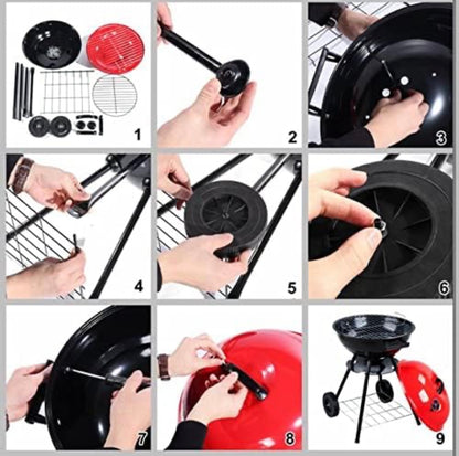 17-Inch Portable Charcoal Barbecue Kettle Grill