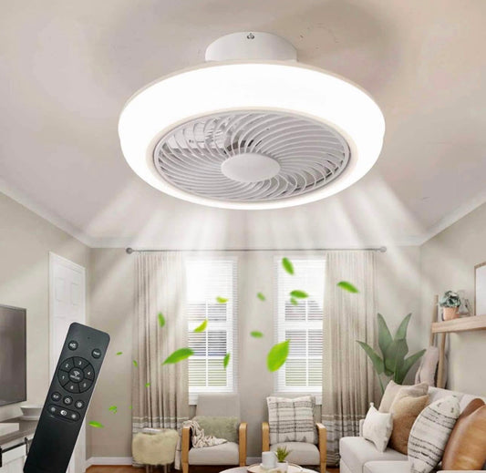 Bedroom Ceiling Fan with Light Remote & App Control, 18"