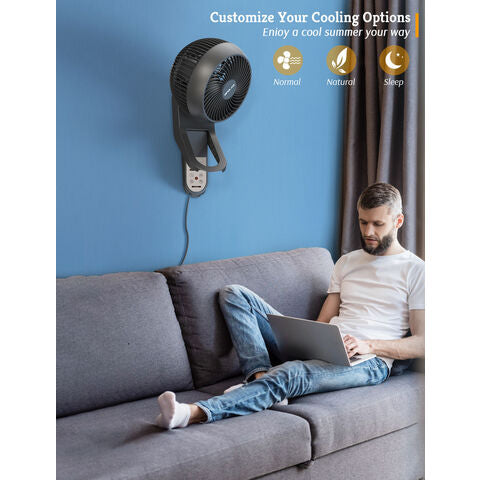 OPOLAR 15” Wall Mount Air Circulator Fan with Remote – 3 Speeds, 360° Airflow