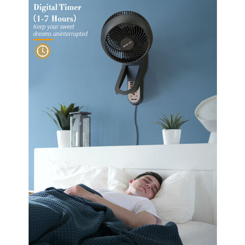 OPOLAR 15” Wall Mount Air Circulator Fan with Remote – 3 Speeds, 360° Airflow
