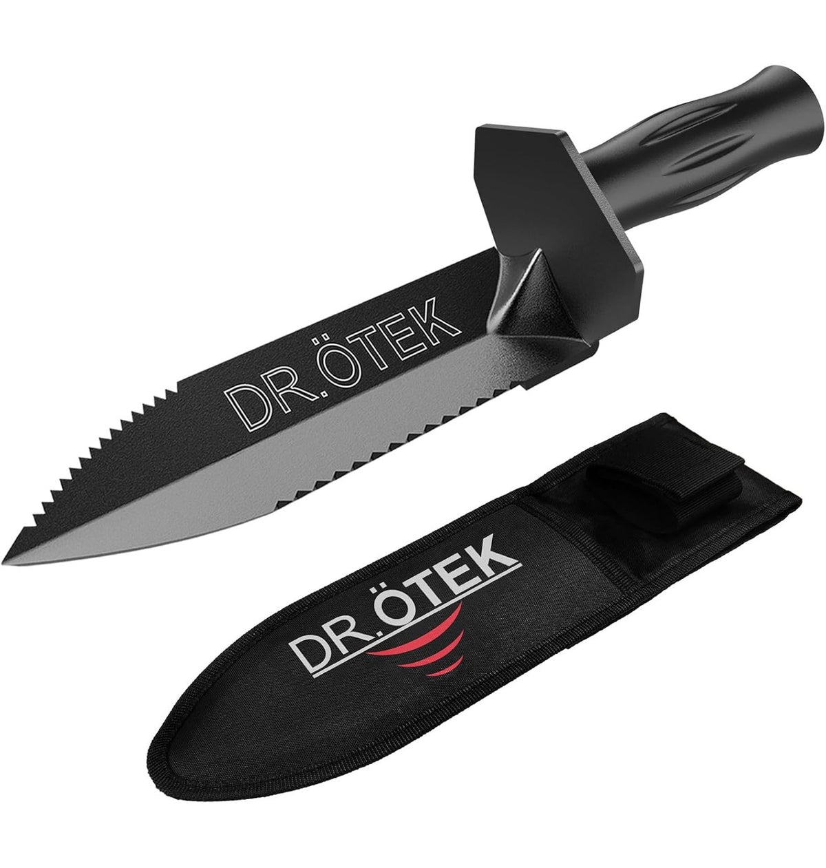 Heavy Duty Metal Detecting Shovel – Double Serrated Manganese Steel Digging Tool with Belt Sheath