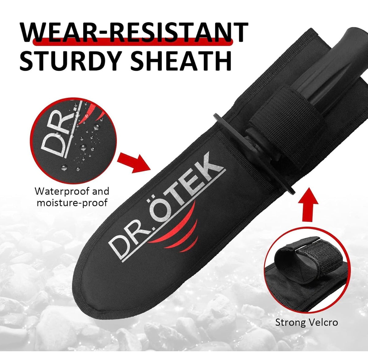 Heavy Duty Metal Detecting Shovel – Double Serrated Manganese Steel Digging Tool with Belt Sheath